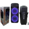 MR DJ PBX6300BAT Dual 15" SUBWOOFER BLUETOOTH PORTABLE DJ PA PARTY SPEAKER w/LIG
