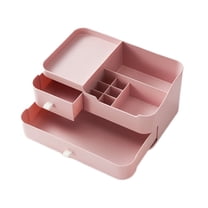 Worgeous  Drawer Storage Box Dresser Wicker Boxes Student Office Pink
