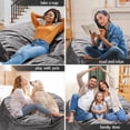 thumbnail image 6 of 3FT Bean Bag Chair Bean Bag Chairs for Adults Bean Bag with Filler Big Beanbag Chair for Gaming Large Memory Foam Bean Bags with Dutch Velet Cover for Living Room Bedroom, (36×36×24")-Grey, 6 of 14