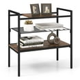 thumbnail image 1 of Costway Industrial Entryway Table 3-Tier Sofa Side Table with Removable Panel & Mesh Shelf, 1 of 10