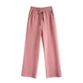 thumbnail image 5 of Rovga Women Pants Wide Leg High Elastic Waisted Solid Color Business Work Trousers Long Casual Trousers Pants Female Outwear, 5 of 5