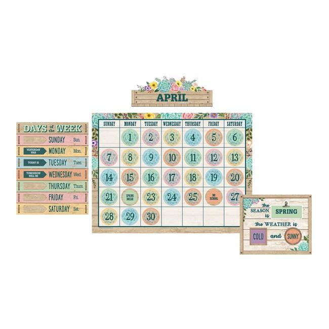 Photo 1 of Teacher Created Resources TCR8593 Rustic Bloom Calendar Set