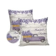thumbnail image 2 of Outdoor Throw Pillow Cover Purple Lavender Farmhouse Floral on Trucks Waterproof Cushion Covers 2 Pack Wood Board Pillow Cases Home Decoration for Patio Garden Couch Sofa, 2 of 7