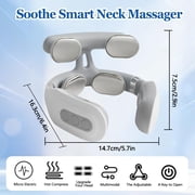 Neck Massager,Portable Neck Relaxation Device,4-Head Portable Vibrating Neck Massager with 6 Vibration Modes & 15 Intensity Levels