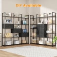thumbnail image 5 of Triple Wide Bookcase with 3 Fabric Drawers, 73" 5 Tier Tall Bookshelf, Metal Frame Display Storage Shelf for Home Office, Black, 5 of 8