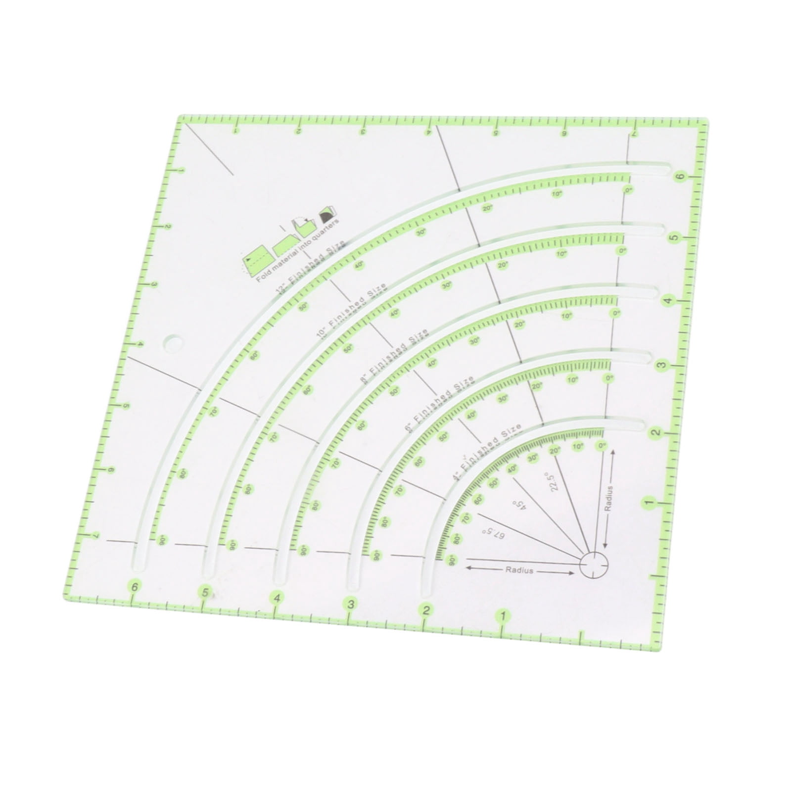 Règle De Quilting Acrylique 8 Pouces – Pour Couper Cercles Et Arcs, Marquages Verts Visibles - 4