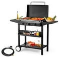 thumbnail image 2 of 3-Burner Flat Top Gas Griddle Cooking Station, Ceramic-Coated Cast Iron, Restaurant-Quality Surface with Storage & Precision Heat Control, 2 of 14