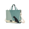 thumbnail image 7 of FORMRS Womens Corduroy Tote Bag Crossbody Shoulder Handbag with Pocket, Black Cat, 7 of 7