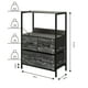 thumbnail image 5 of Cómoda de 3 Cajones con Balda y Estante para Almacenamiento en Hogar y Oficina, Estructura de Metal y Cajones de Tela en Lino y Poliéster (Oak Negro), 5 of 5
