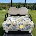 thumbnail image 2 of Xixirimido Golf Cart Seat Covers, Universal Golf Cart Seat Towel Blanket Quilted with 4 Pockets Fits for EZGO, Yamaha, Club Car & More 2-Seat Carts, Starfish Shell Conch Coral, 2 of 8