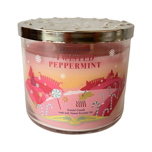 Bath & Body Works Twisted Peppermint Scented 3 Wick Candle 14.5 oz