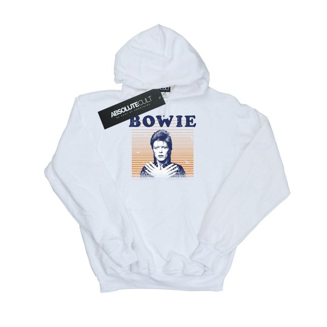 David Bowie Chandail à Capuchon à Rayures Orange pour Hommes