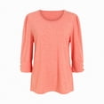 thumbnail image 4 of Godom Blouses for Women Dressy Casual 3/4 Length Sleeve Womens Tops Solid Color Tshirt, 4 of 7