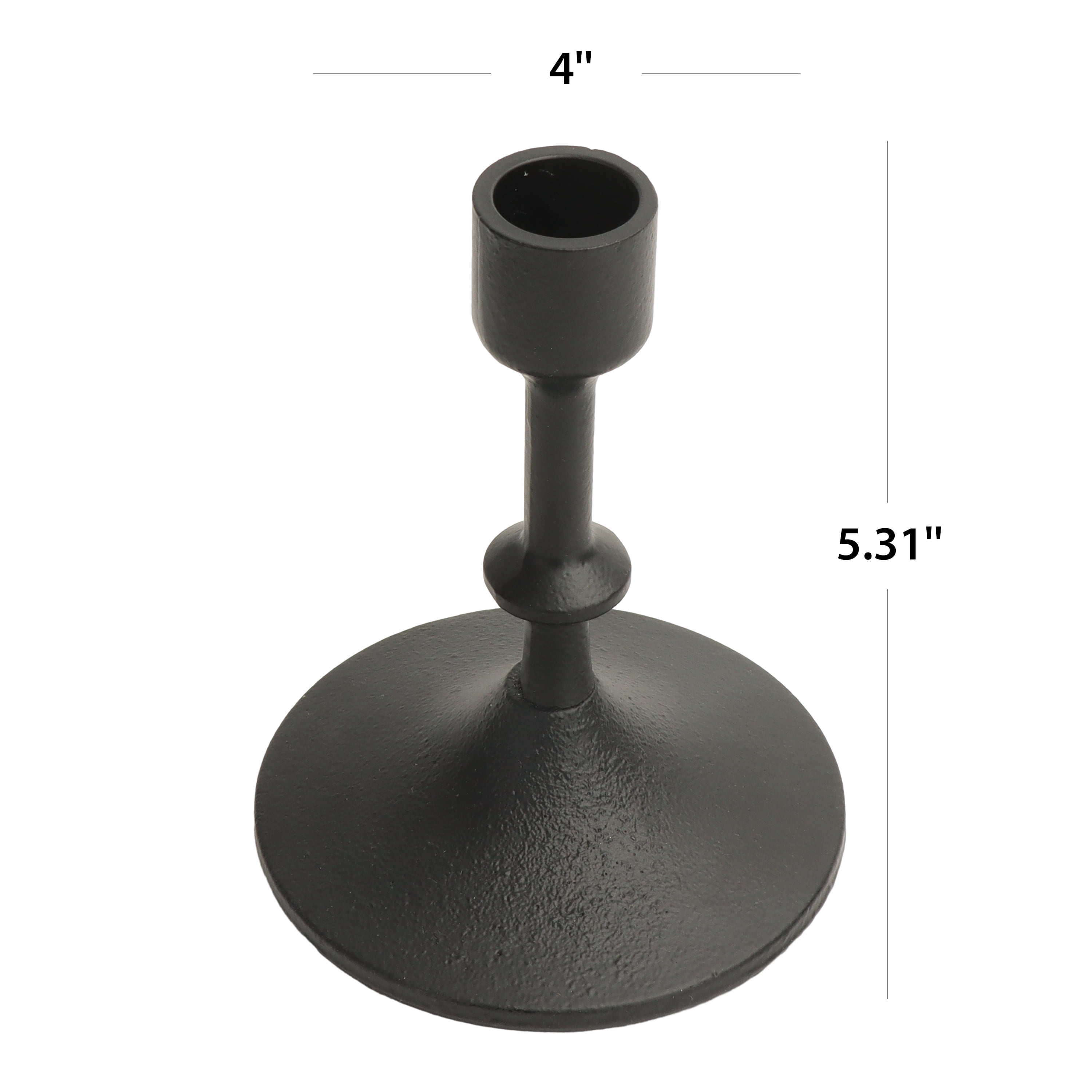 Better Homes & Gardens Black Cast Iron Metal Taper Candle Holder, 5.31 in, Medium