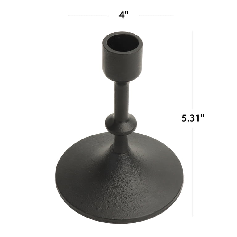 Better Homes & Gardens Black Cast Iron Taper Candle Holders, 4-Pack photo 3