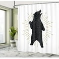 thumbnail image 5 of Ambesonne Bear Shower Curtain, Sketch Art Tribal, 69"Wx84"L, Charcoal Grey and Brown, 5 of 5