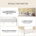 thumbnail image 6 of Mr. Kate Roxanne Metal Platform Bed Frame with Cane Headboard, Queen, Parchment White, 6 of 22