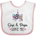 thumbnail image 3 of Inktastic Gigi and Papa Love Me Unicorn Girls Baby Bib, 3 of 4