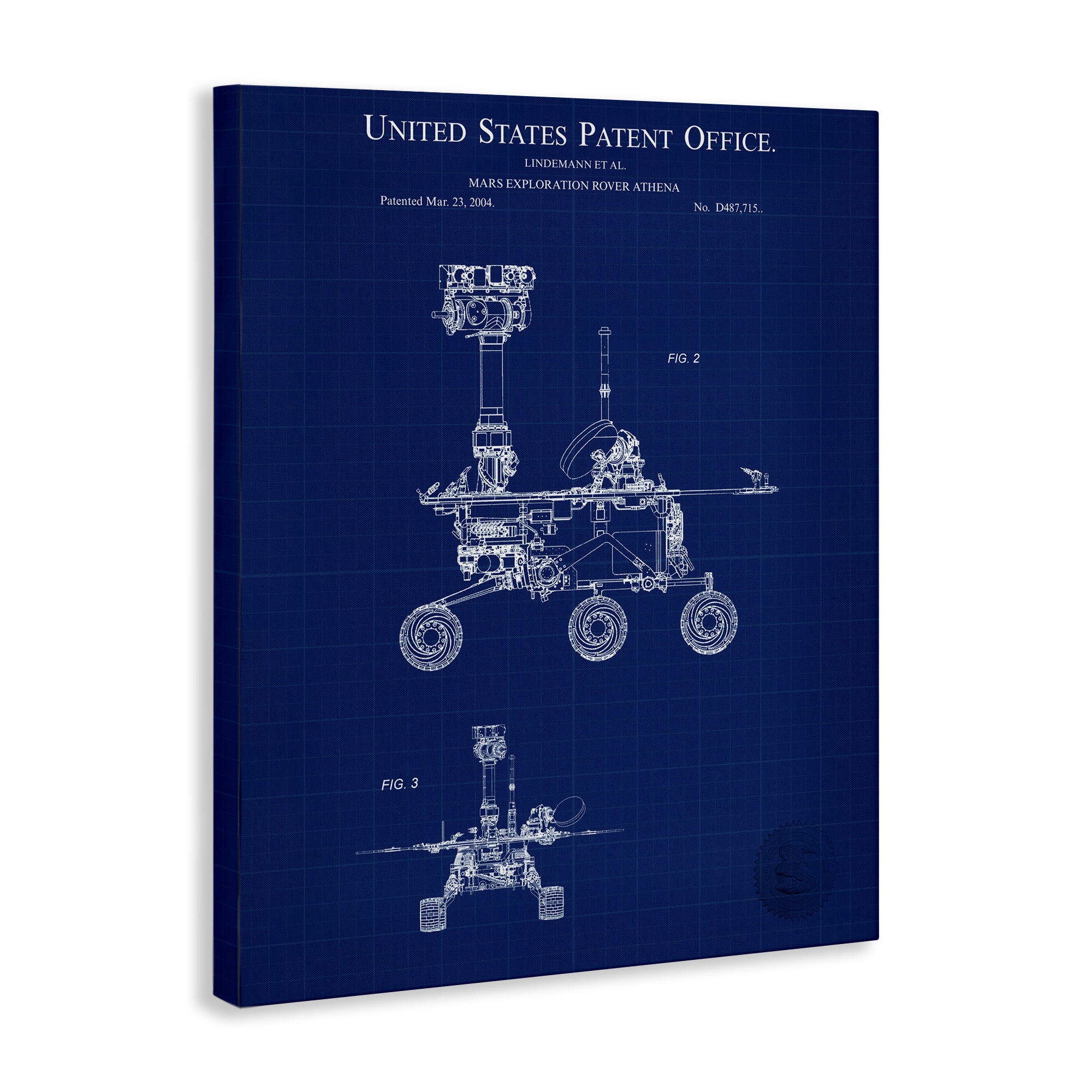Stupell Industries Mars Exploration Blueprint Transportation Painting Gallery Wrapped Canvas Art Print Wall Art, 16 x 20