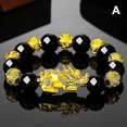 thumbnail image 2 of Pulsera de cuentas de jade de obsidiana negra Feng Shui que atrae riqueza y buena suerte Brazalete Pixiu, 2 of 4
