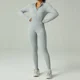 thumbnail image 4 of Mono de yoga de manga larga con cremallera informal para mujer, mono de fitness para mujer, ropa deportiva de secado rápido, conjunto deportivo negro de una pieza, 4 of 5