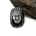 thumbnail image 2 of Men Stainless Steel Rings Indian Chief Head Biker Ring Size 7 8 9 10 11 12 13, 2 of 5