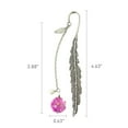 thumbnail image 7 of Wrapables Metal Leaf Bookmark with Charm for Book Lovers & Readers (Set of 2), Purple & Pink, 7 of 7