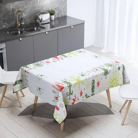 

Autmor Rectangle Christmas Table Cloth Oil-Proof Spill-Proof and Water Resistance Tablecloth Decorative Fabric Table Cover for Outdoor and Indoor Use