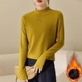 thumbnail image 2 of JUUYY Women's Thermal T Shirts Winter Fleece Lined Tops Slim Fit Mock Neck Long Sleeve Thick Warm Baselayer Shirt Yellow XL, 2 of 3