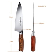 TUO Chef Knife- Kitchen Chef’s Knife - High Carbon German Stainless Steel Cutlery - Rust Resistant - Pakkawood Handle - Luxurious Gift Box Included - 7” - Fiery Phoenix Series