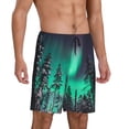 thumbnail image 2 of Pofeuu Northern Lights 2 Print Men's Soft Woven Elastic Waistband Sleep Pajama Short-3X-Large, 2 of 6