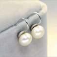 thumbnail image 4 of 925 Silver White Pearl Women Drop Earring Elegant Anniversary Jewelry A Pair, 4 of 6
