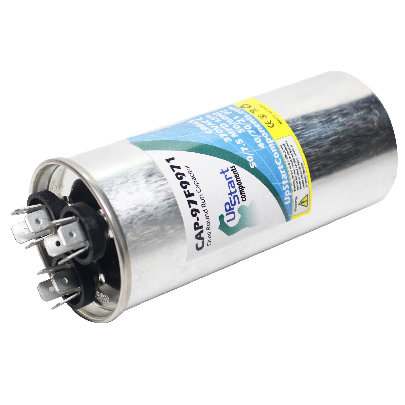 3-Pack 50 / 7.5 MFD 370 Volt Dual Round Run Capacitor Replacement