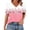 Pink-B, variant on Uaswgudfs Women's Floral Print V Neck Short Sleeve T Shirt Spring Summer Casual Button Cuff Loose Top Pink L