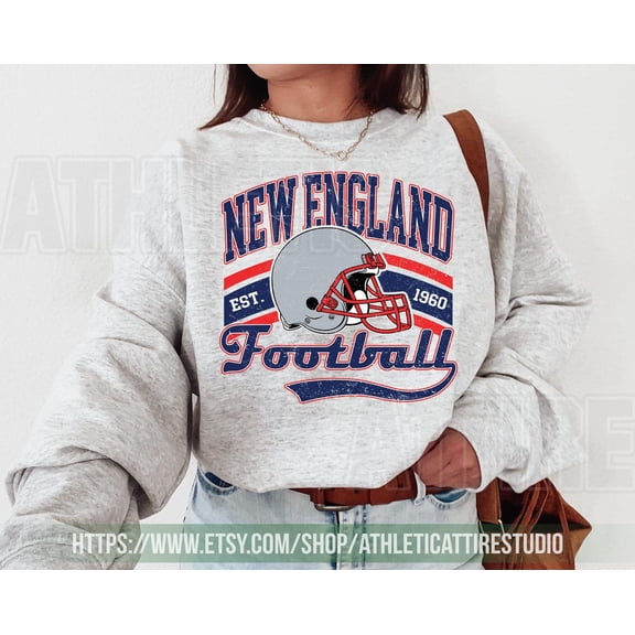 New England Football Vintage Sweatshirt Crewneck, Retro Game Day Fan Gift, Classic Fan Apparel