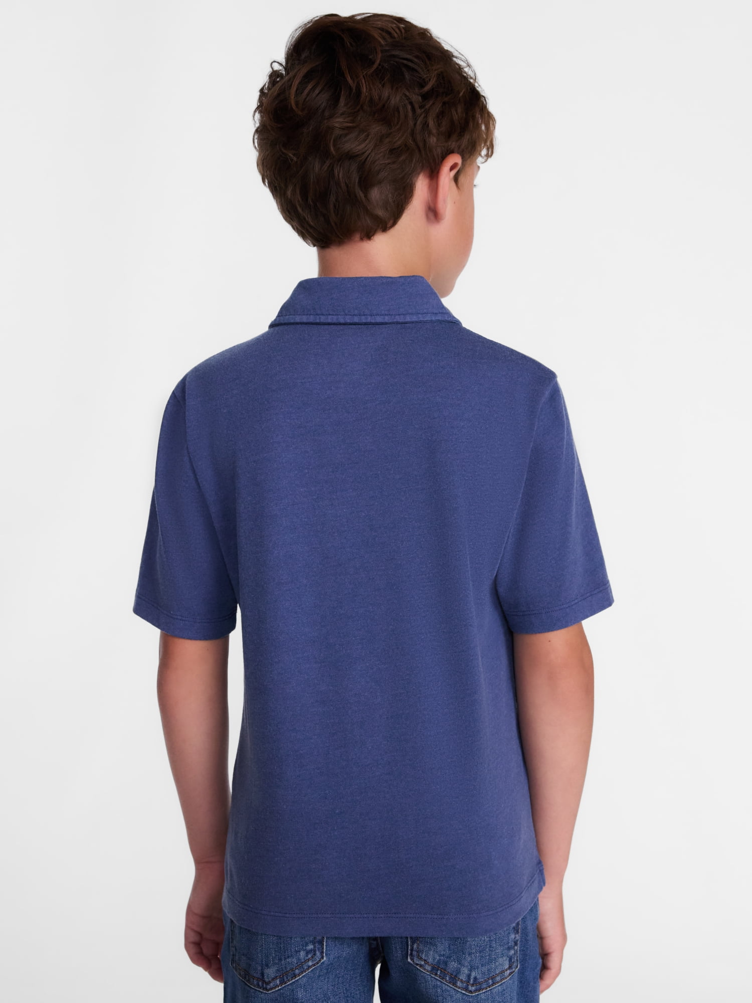 Wonder Nation Boys' Garment Dye Polo Shirt, Sizes XS-XXL
