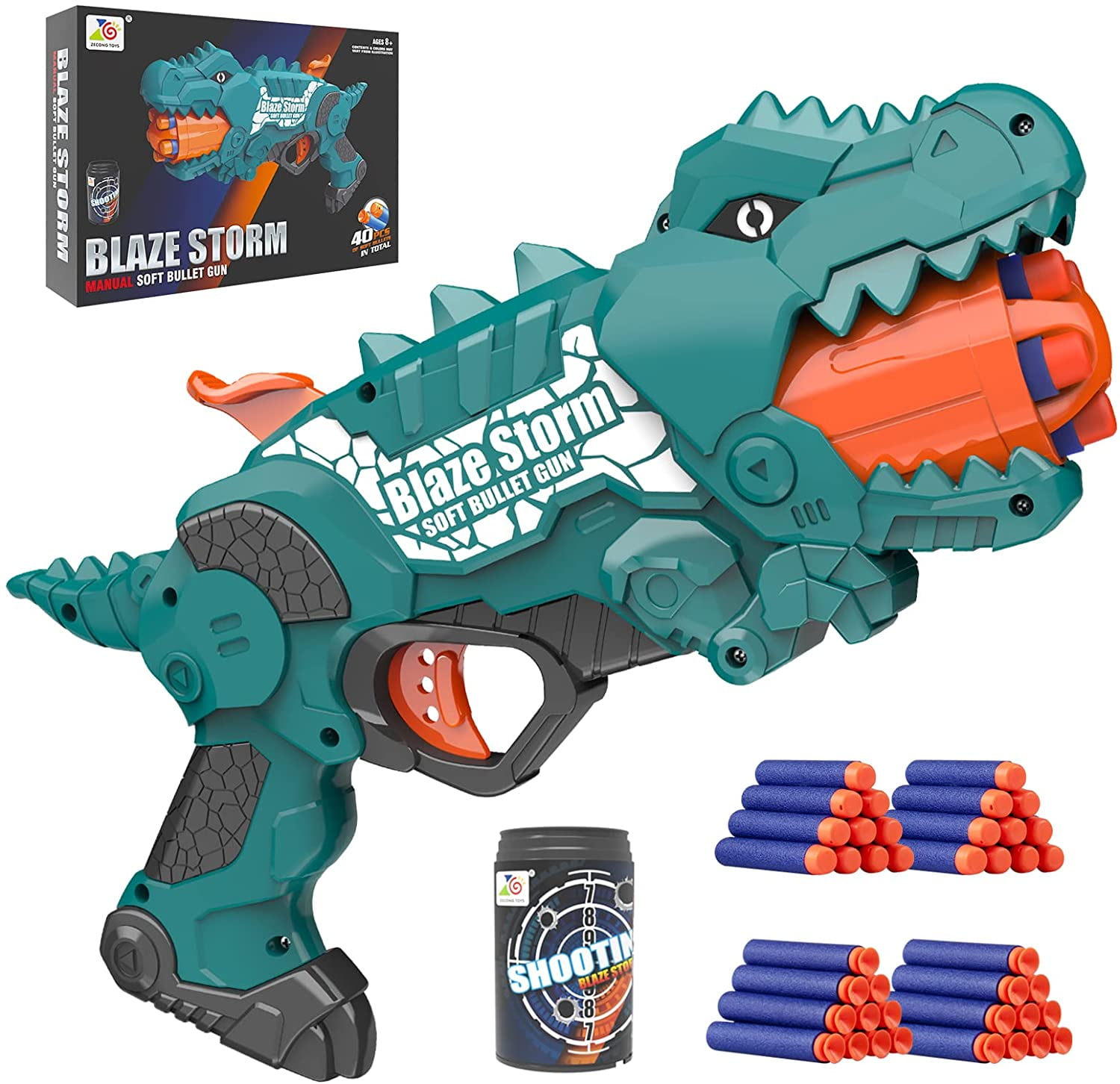 Dinosaur Toys Gun for Nerf Dino Guns with 40 Soft Foam Darts, Fully  Automatic Motorized Shooting Games for Kids, Outdoor Games Toys for 5-12  Year Old Boys Girls - Christmas Birthday Gifts