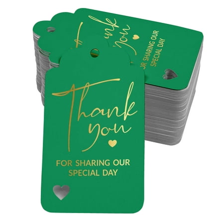 Inkdotpot Gold Foil Paper Hang Tags ThankYou For Sharing Our Special Day Bridal Shower-Baby Shower-Retirement-Wedding-Birthday Favor Tags 100 Pack