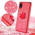 thumbnail image 2 of Galaxy Wireless Compatible Case for TCL 30Z (T602DL), TCL 30 LE (Verizon) Case Glitter TPU Magnetic Car Ring Holder Kickstand Phone Cover Case - Red, 2 of 5
