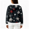 thumbnail image 4 of Women's Casual Fashion Long-Sleeve Zip-Up Fleece Hooded Cardigan with Christmas Print, Cozy and Warm for Winter Season,Navy,M, 4 of 5