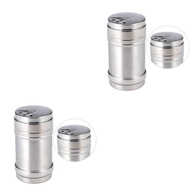 Frasco de especias portátil Inteprter de Acero inoxidable dispensador de condimentos L 2piezas