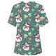 thumbnail image 3 of Puntoco Blusa de manga corta con cuello en V para mujer, uniforme con bolsillos estampados de Navidad Puntoco Puntoco-1289, 3 of 3