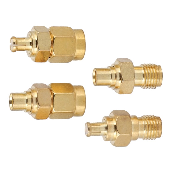 4 Conectores Adaptadores MCX A SMA De Latón Niquelado De Impedancia De 50 Ohmios, Adaptador Coaxial RF Para Antena, Escáner De Radio, Equipo De Comunicación Aérea DAB