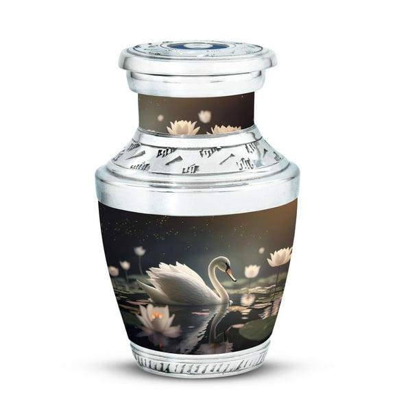 swan Small Keepsake Urn for Adult Male - Sleek Design for Lasting Memories Funeral Urns For Human Ashes - Memorial Urns 3 Inch, 1 Pc