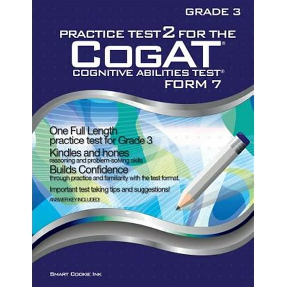 Pre-Owned Practice Test 2 for the CogAT - Form 7 - Grade 3 (Level 9): CogAT - GRADE 3: CogAT - Grade 3 (Practice Test for the Cogat - Form 7 - Grade 3) Paperback