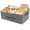 Gray Snack Organizer, variant on NUAHRHY Snack Organizer for Countertops Fabric Snack Basket with Handles 6 Compartments Coffee Bar Organizer Snack Bin Organizer for Candy Cookies Chips Pretzels Popcorn Drinks Black