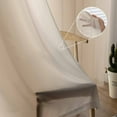 thumbnail image 5 of Beige Ombre Sheer Curtains 63 Inches Length 2 Panels Set, Window Sheer Curtains for Living Room/Bedroom, Khaki Modern Art Farmhouse Light Filtering Rod Pocket Curtain 52'' x 63'' x 2, 5 of 7