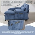 thumbnail image 5 of 106" U Shape Sectional Sofa Cloud Couch for Living Room, Comfy Modular Sofas with Double-layer Cushion, 4 Seat Chenille U-Shaped Sleeper Sofa with Chaise Lounge, Ottoman & Pillows, Navy, 5 of 9