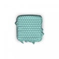 thumbnail image 2 of Abstract Ottoman Cover, Circles and Stripes, 2 Piece Slipcover Set with Ruffle Skirt for Square Round Cube Footstool Decorative Home Accent, Standard Size, Seafoam Black White, by Ambesonne, 2 of 5