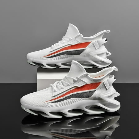 

Toyella Fly-knit Sneakers Men And Teenagers Breathable Lightweight Casual Daddy Shoes White 45